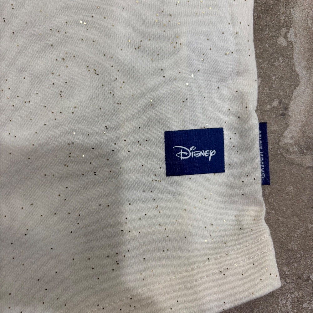 Disney Spirit Jersey Disneyland 70th Anniversary Gold Glitter Castle Cream XL - Picture 3 of 13